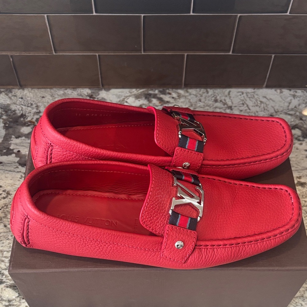 Louis Vuitton Vibrant Red Driving Shoes - Picture 2 of 11